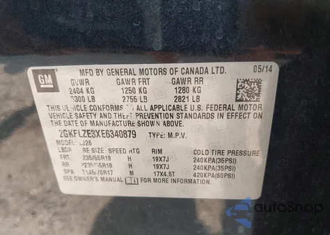 2014 GMC Terrain Denali from USA, damaged, VIN 2GKFLZE3XE6340879